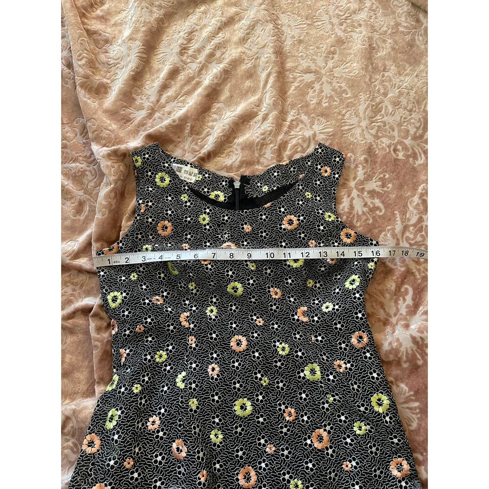 Vintage black eyelet lace floral embroidered midi dress size xs - Picture 8 of 8